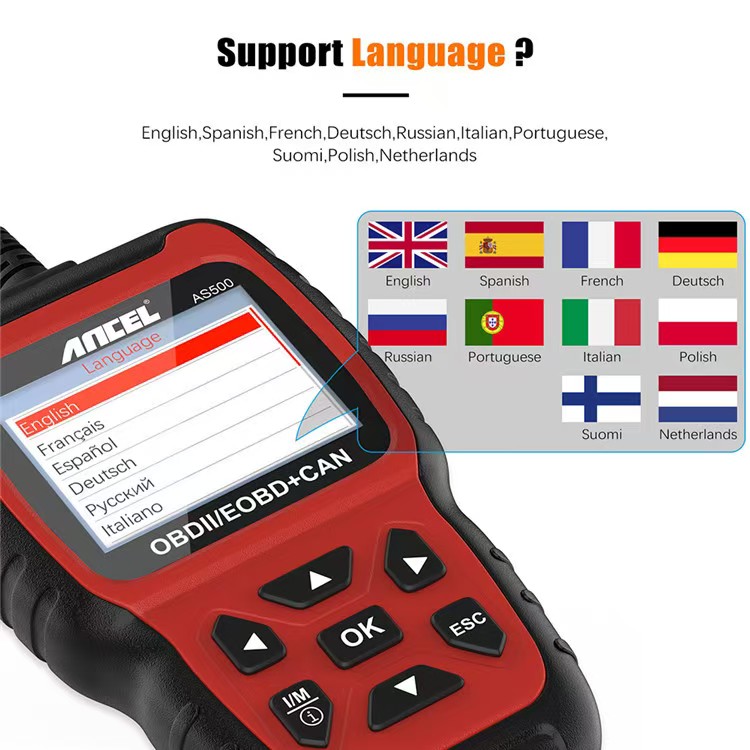 Car Diagnostic Tool - Semua fungsi OBDII, Multi-bahasa, Alat Analisa
