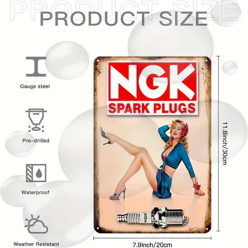 Plakat Logam Bertema Busi Klas - Spark Plug ulasan dan harga